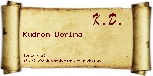 Kudron Dorina névjegykártya